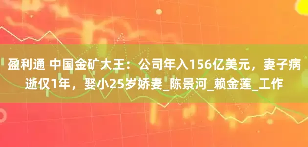 盈利通 中国金矿大王：公司年入156亿美元，妻子病逝仅1年，娶小25岁娇妻_陈景河_赖金莲_工作